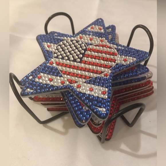 Patriotic Star Coasters - Diamond Painted - Picture 1 of 3